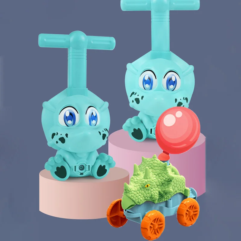 

Inertial Air Energy Balloon Car Triceratops with Rocket Launcher Flying Powered Cars Fun Education Toys for Boys Kids Toy Gift