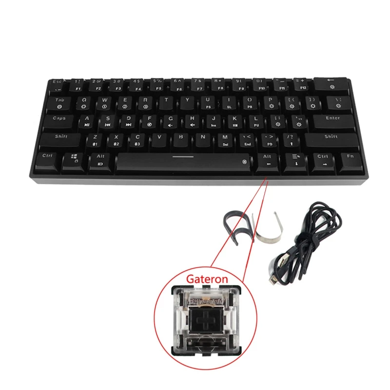 

RGB Backlit Bluetooth 5.0 Wireless Dual Mode Mechanical Keyboard,61 Gateron Keys Dropship