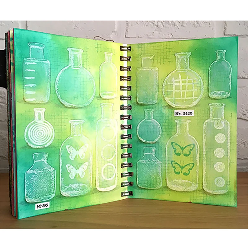Новинка 2021 прозрачные штампы с узором в виде стеклянной бутылки для творчества