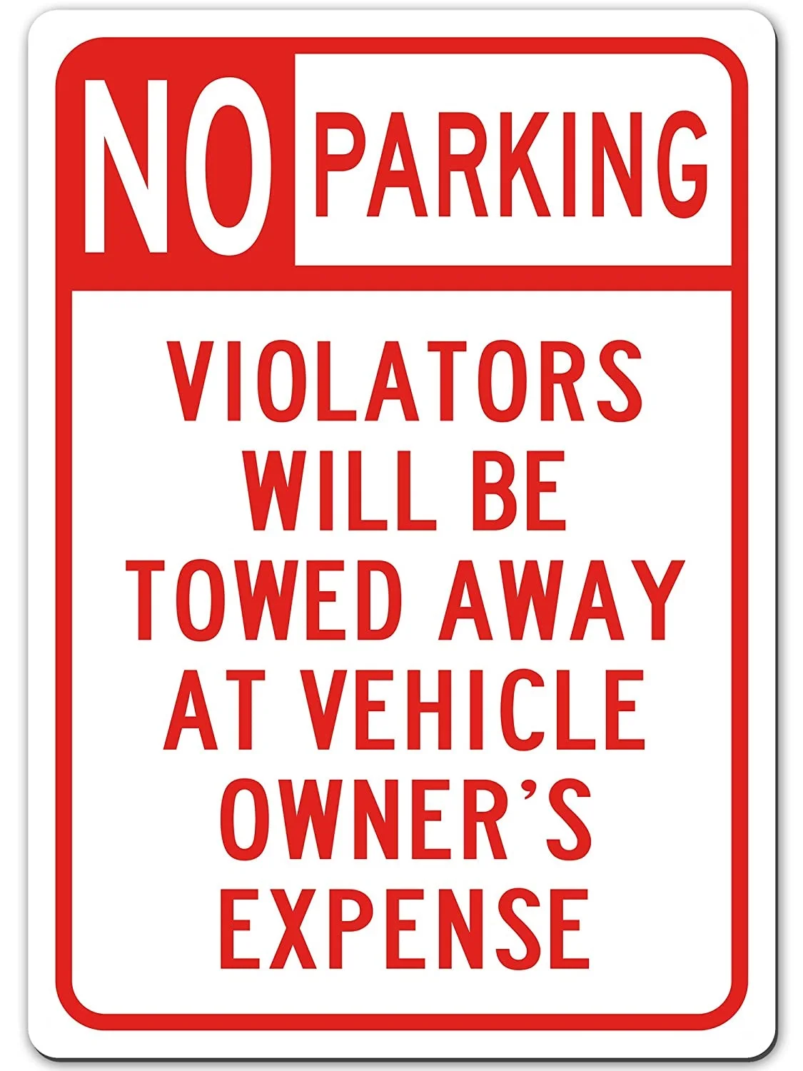 

No Parking anytime Warning Sign Easy Mounting Outdoor Vintage Plaque Poster Tin Sign Wall Decor Hanging Metal Decoration 12x8in