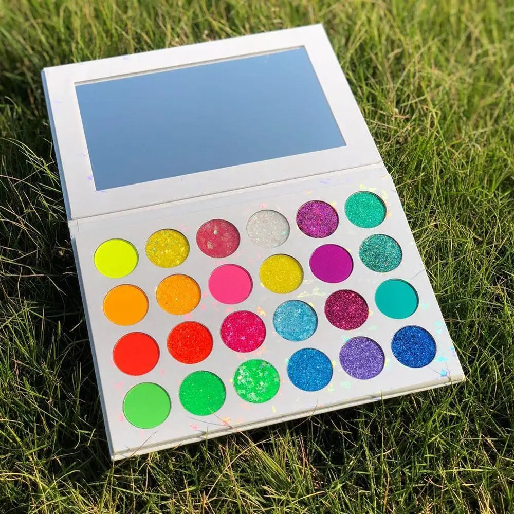 24 цвета мерцающие блестящие тени для век Палитра Водонепроницаемая
