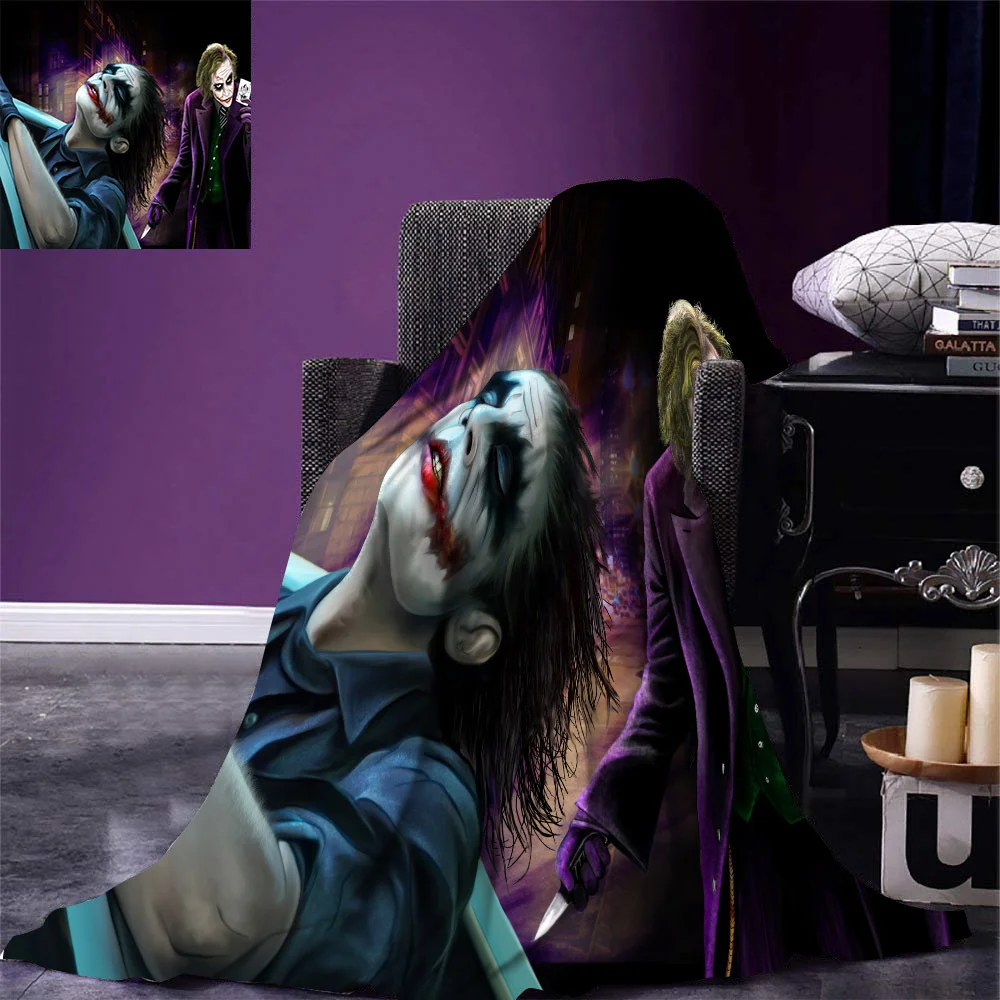 

3D Horror Clown Printed Coral Velvet Adult Children's Nap Blanket Shawl Air Conditionsoft and Comfortable Flannel Blankets