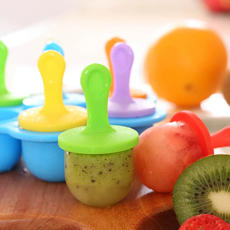 Силиконовый контейнер для детского питания с 7 емкостями формы мороженого