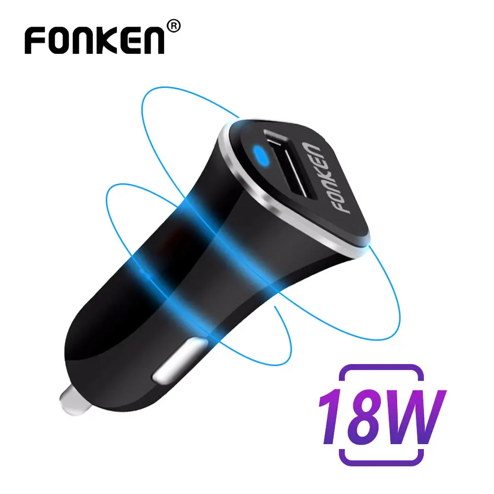 Автомобильное зарядное устройство USB Quick Charge 3 0 быстрое автомобильное Max 18 Вт