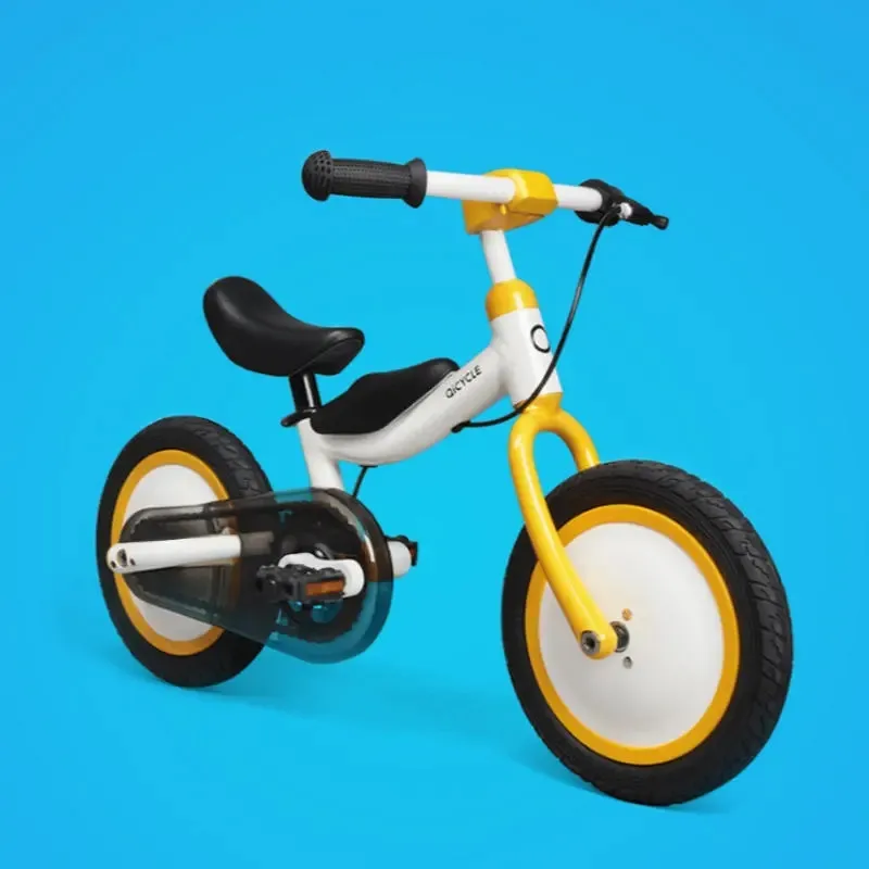 

QICYCLE Balance Bike Tricycle Scooter 12" for Children Yellow Color Slide Bicycle Dual Use Balance Bike for Kids Children Bikes