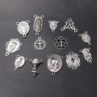 1 pack retro christian catholic porous connectors virgin mary holy cross holy grail charms diy jewelry crafts accessories p592