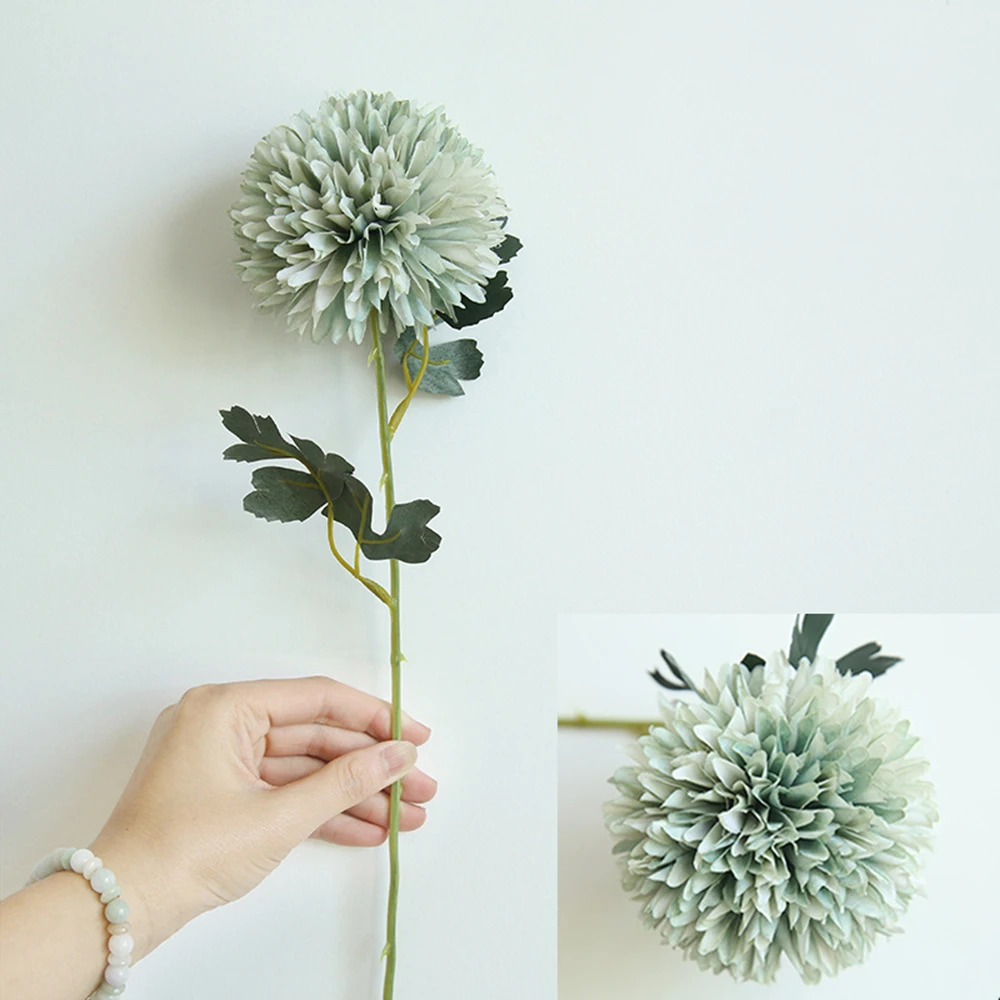 

1Pcs Dandelion Flower Ball Simulation Road lead Artificial Flower Home Decoration Wedding Bouquet Wall Fake Flower Silk Decor