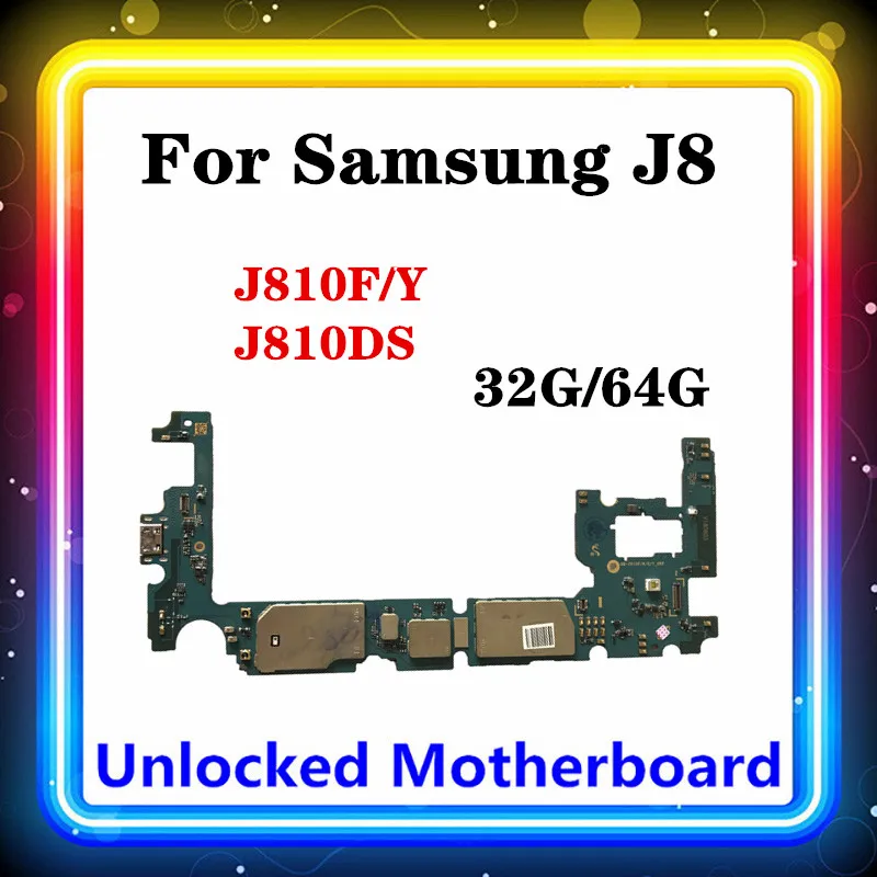 Материнская плата для Samsung Galaxy J8 J810F J810DS J805F ОС Android логическая с одной/двумя SIM