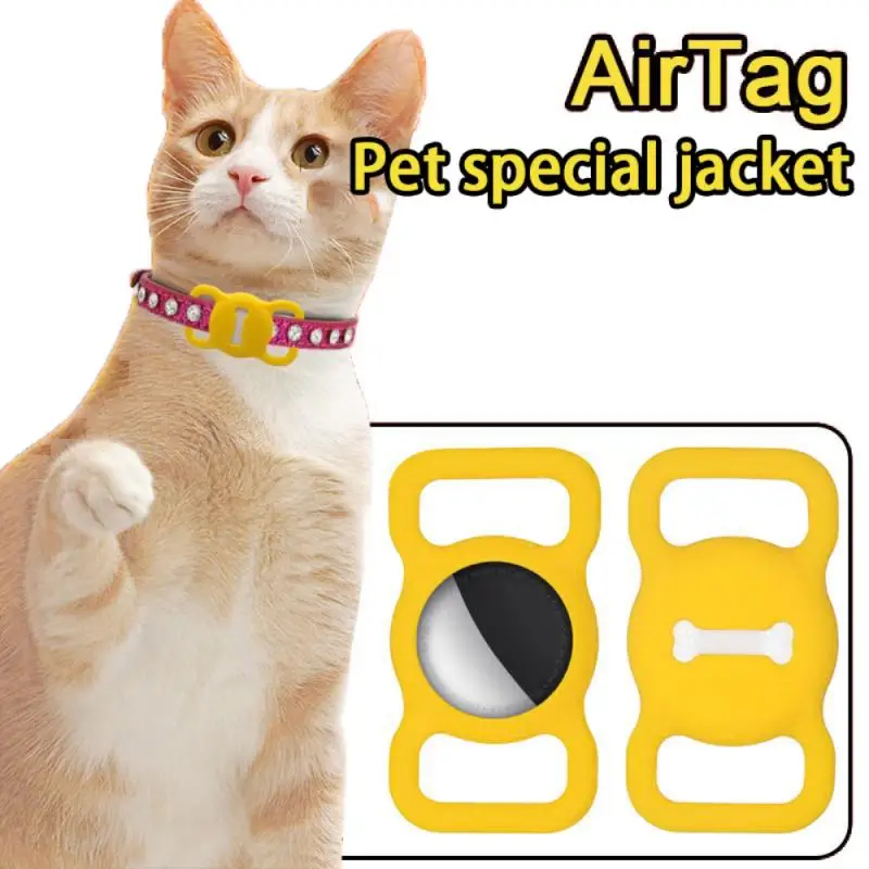 Силиконовый защитный чехол для домашних животных Apple airtag GPS Finder Dog Cat Collar Loop For Locator