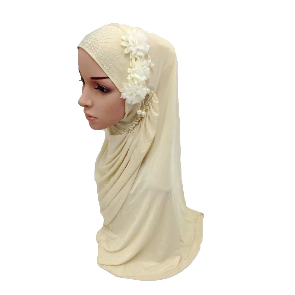

One Piece Amira Muslim Women Flower Turban Hijab Inner Scarf Islamic Headscarf Shawl Wrap Pull On Ready To Wear Hijabs Ramadan