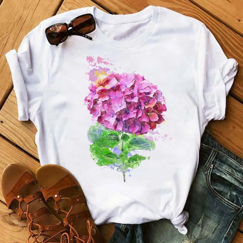 

Red Poppy Women T Shirt Casual Funny Tshirts Kawaii Tees Top Hipster Tumblr Female Harajuku Short Sleeves Shirts Woman Clothes