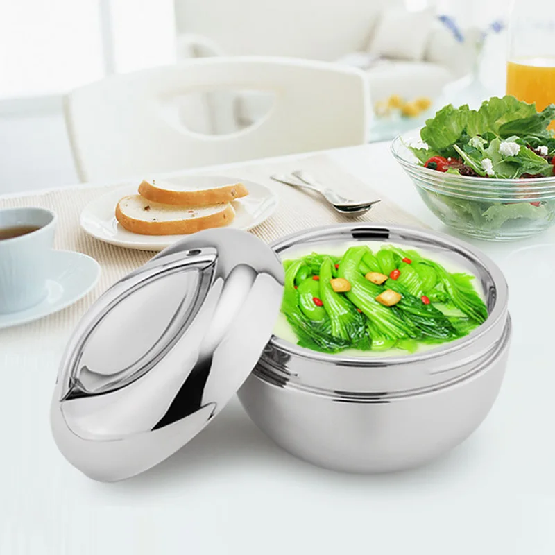 

Stainless Steel Lunch Box for Kids Food Container Handle Heat Retaining Thermal Insulation Bowl Portable Picnic Bento Box