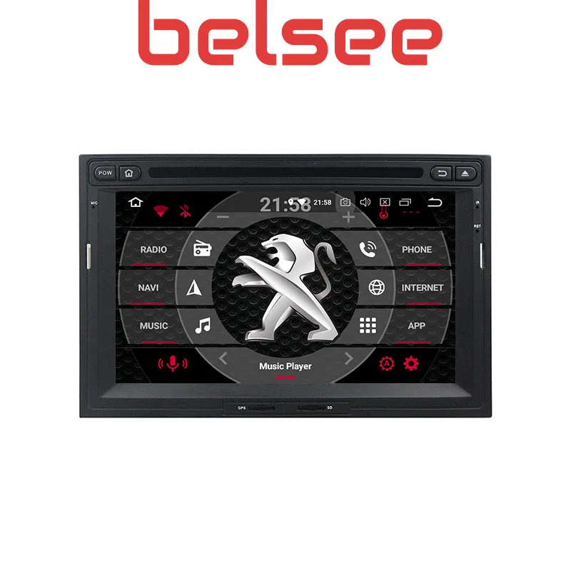 Belsee автомобильный стерео радио dvd-плеер Android 9,0 Авторадио Восьмиядерный Navi для peugeot 3008 5008 партнер Citroen Berlingo 2010