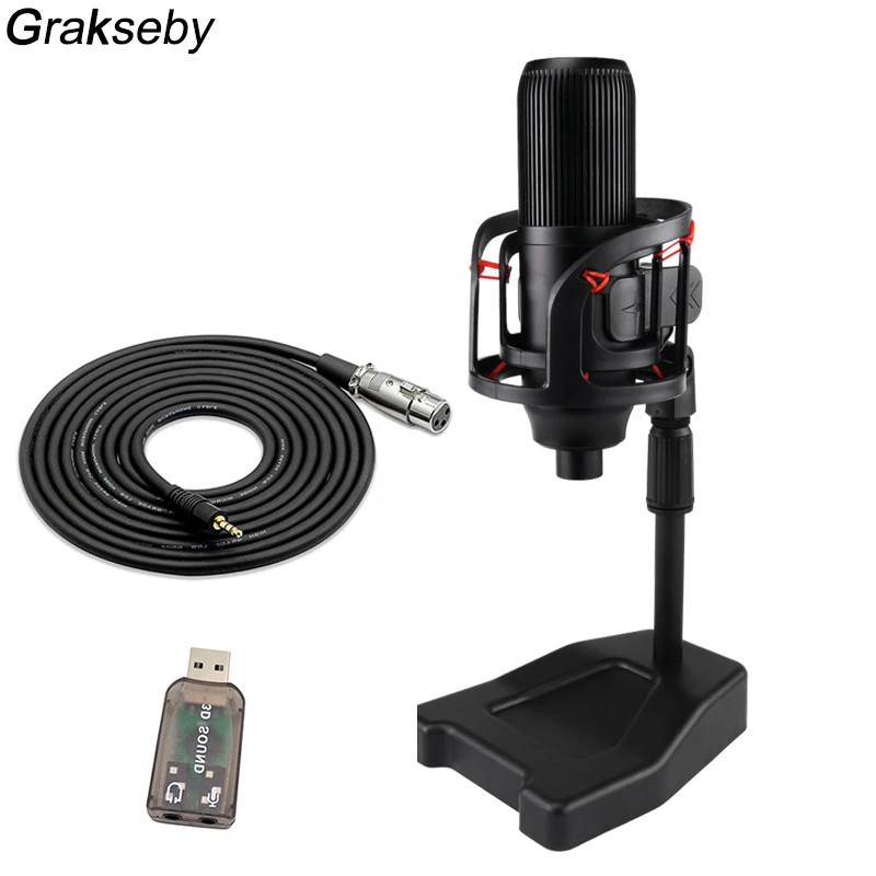 Профессиональный микрофон для ПК с большой диафрагмой конденсаторный