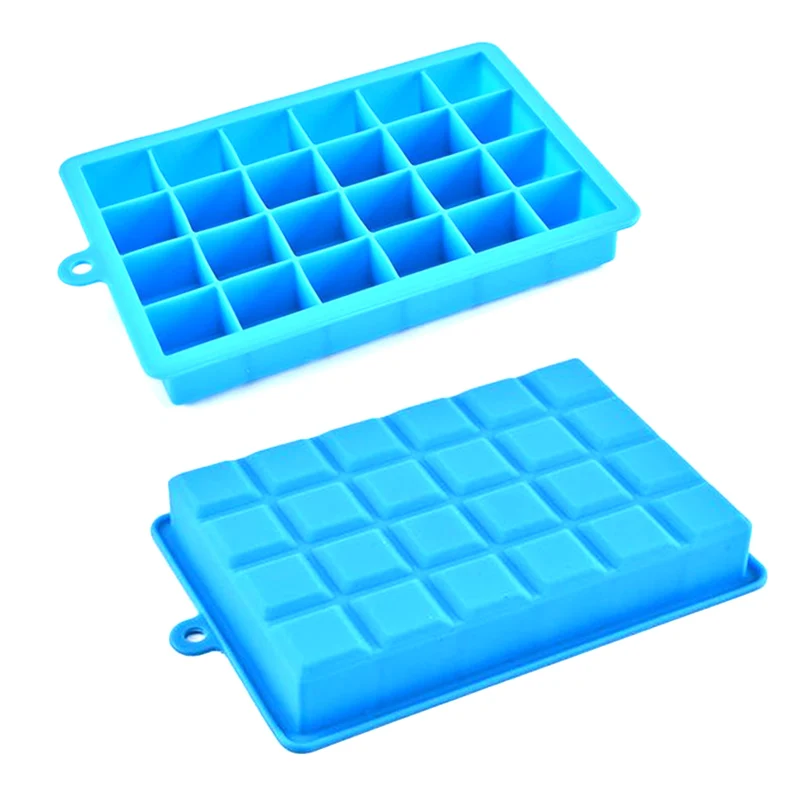 Форма для льда с 24 ячейками силиконовая форма квадратная легко снимаемая