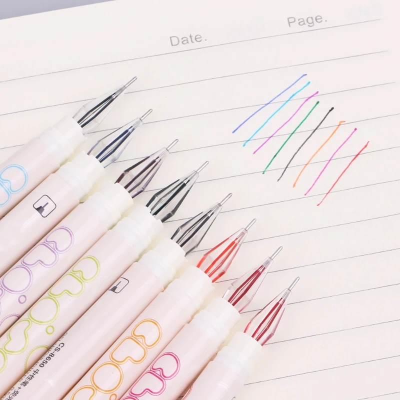 

8Pcs Double Headed Drawing Mark Fluorescent Pen Cute Art Highlighter Stationer