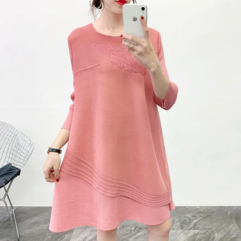 Женское платье пуловер LANMREM винтажное Повседневное большого размера с о вырезом