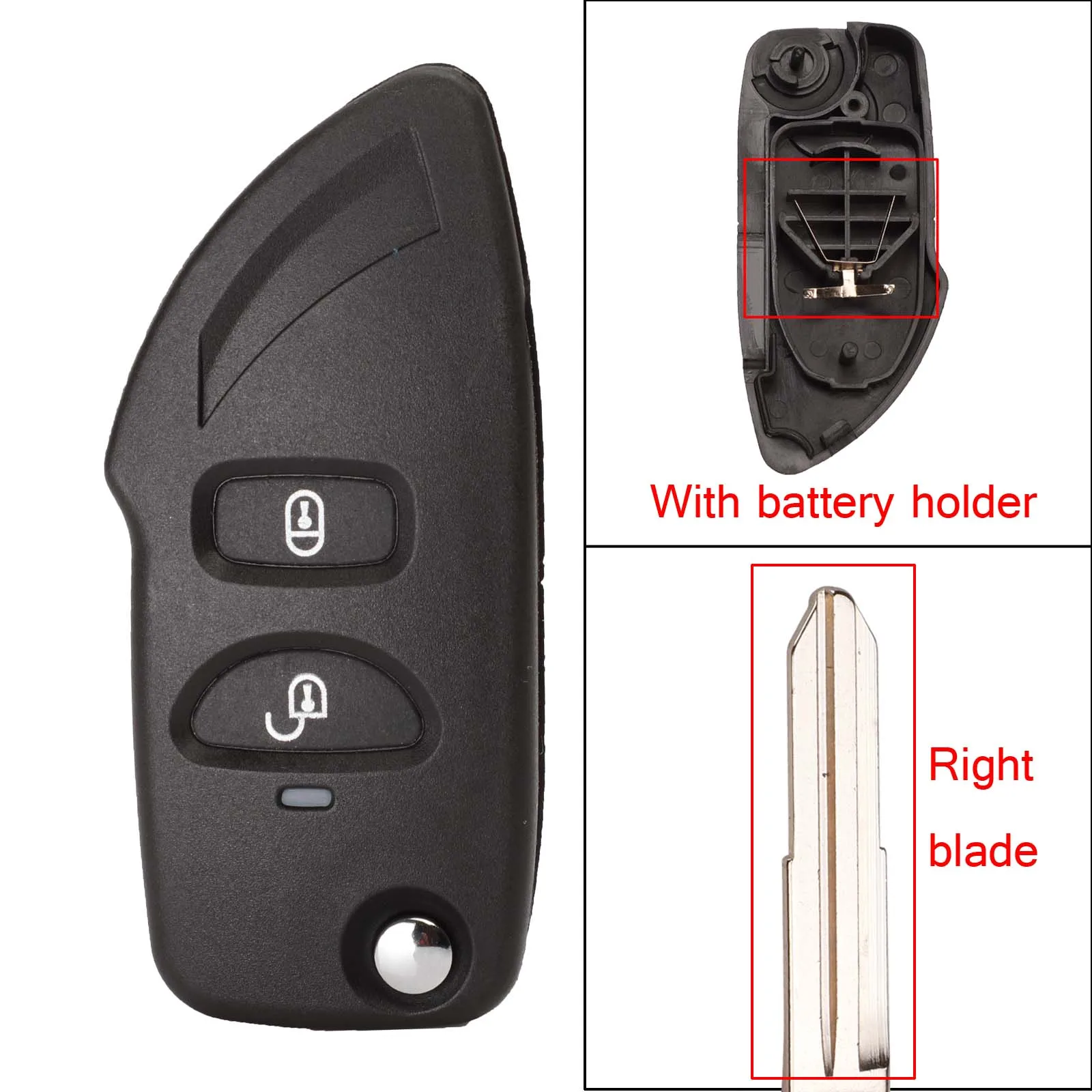 HYN10R with Holder Jingyuqin чехол для ключей HYUNDAI Elantra, Santa Fe Eagle Terracan Trajet Fit Kia Carens Автомобильный ключ 2 кнопки модифицированный пульт дистанционного ключа оболочки - Цвет: HYN10R with Holder