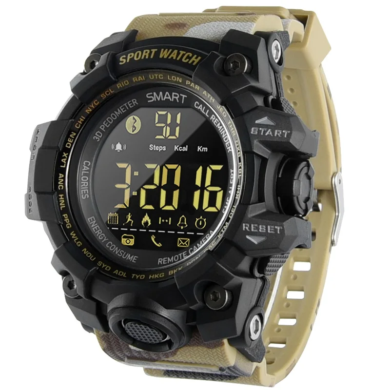 Спортивные Смарт часы с поддержкой Bluetooth IP67 водонепроницаемые шагомером