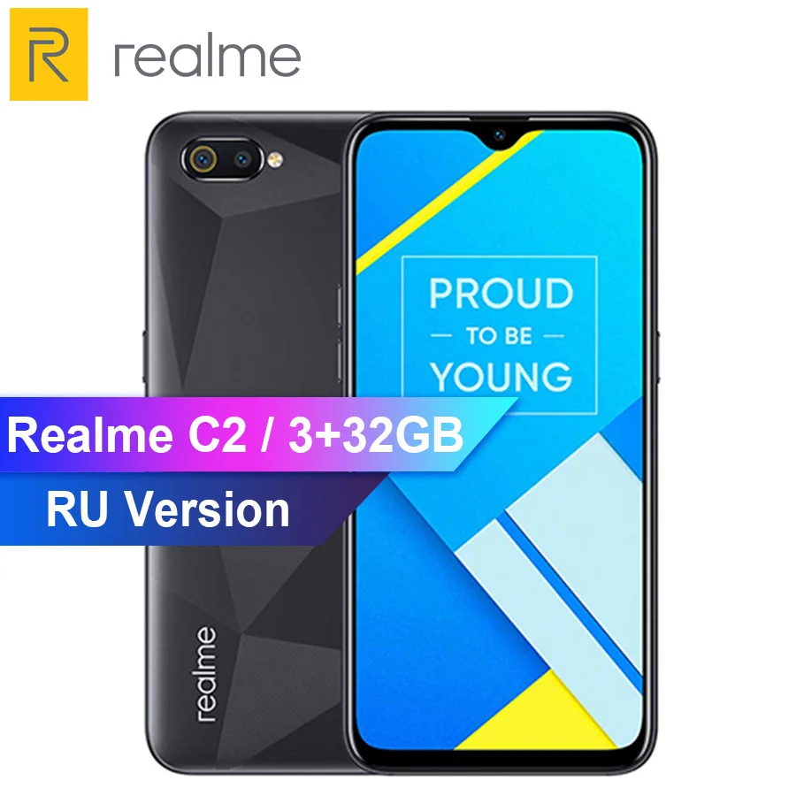 RU версия OPPO Realme C2 15 5 HD + Dewdrop MediaTek Helio P22 3 ГБ ОЗУ 32 Гб ПЗУ 13 МП AI двойная камера