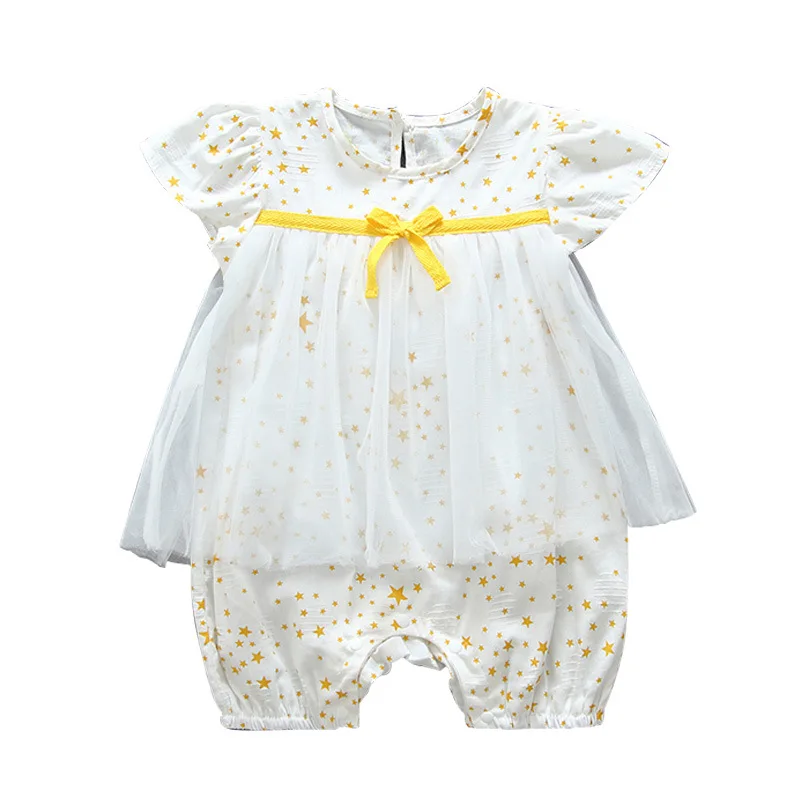 

Baby Girls Clothes Newborn Summer Jumpsuit Infant Shorts Sleeve Romper Yarn skirt 0-12 Month