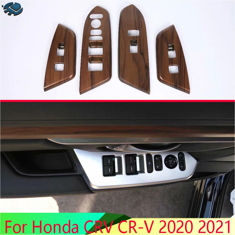 

For Honda CRV CR-V 2020 2021 Car Accessories ABS Door Window Armrest Cover Switch Panel Trim Molding Garnish