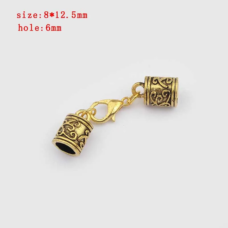 5 sets Zinc Alloy Clasp Lobster Clasps Hook End Caps Connectors For 5/6/7/8/10mm Leather Cord Bracelet Necklace Jewelry Making