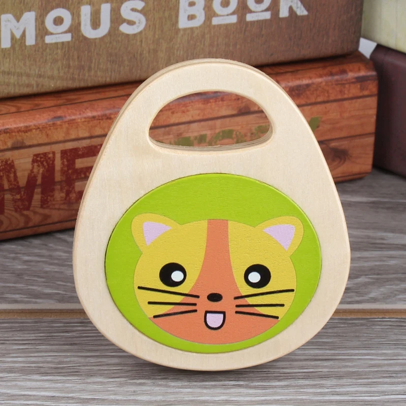 Детские Мультяшные деревянные музыкальные инструменты детский Хлопушка ручка