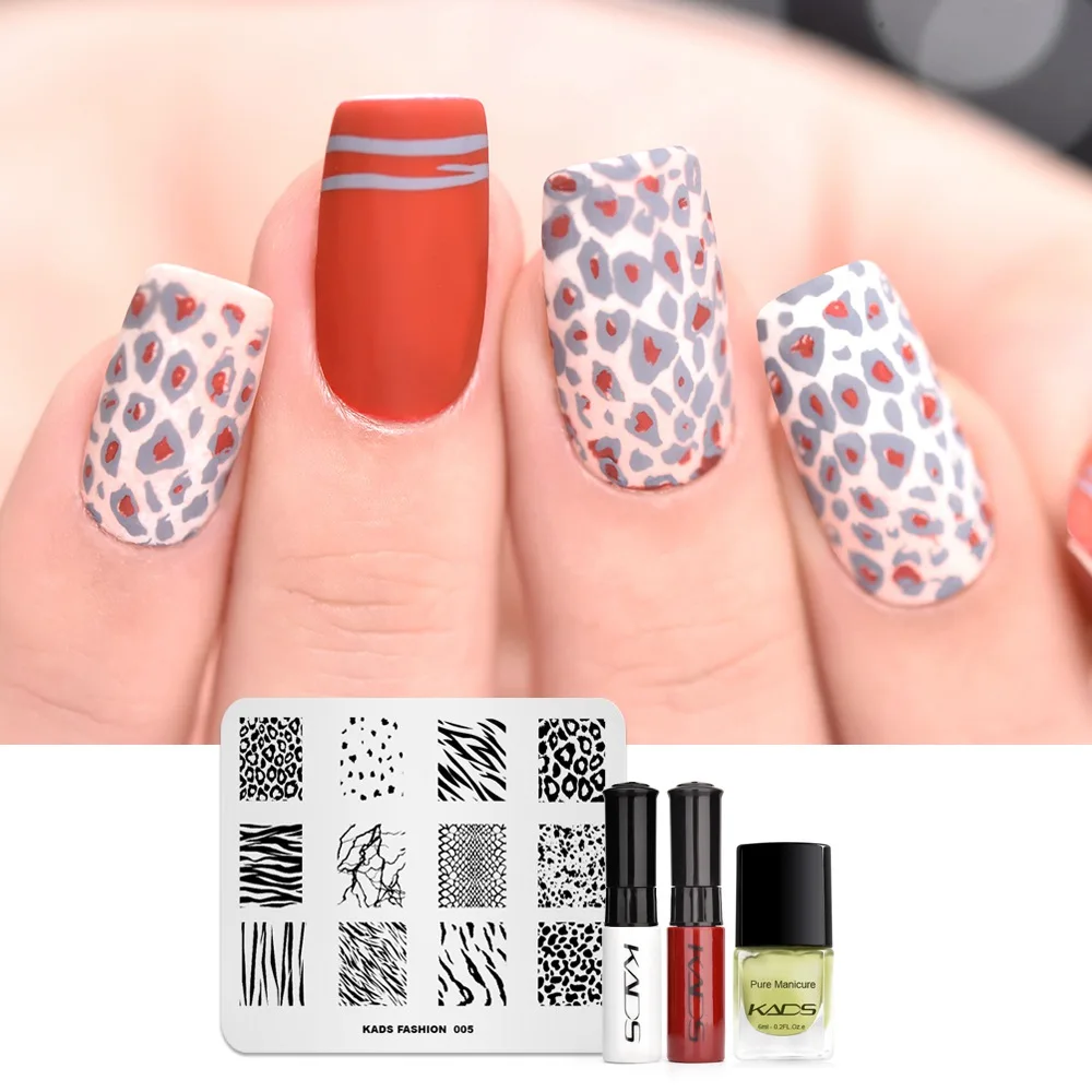 set 5 KADS Nail Art штампованные пластины природа Мода серии шаблоны для стемпинга рисунки для маникюра Лак для стемпинга трафарет для штамповки - Цвет: set 5