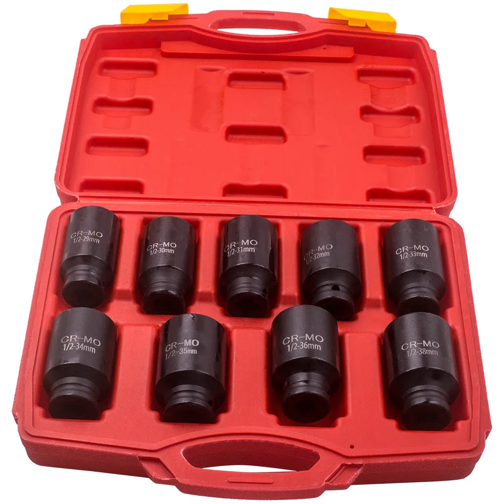 

Impact Sockets Set 29-38mm 9pcs 1/2" Drive 29-30-31-32-33-34-35-36-38mm