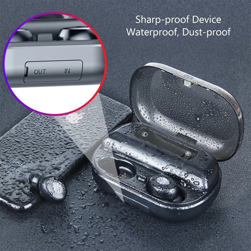 

DaoLxi Wireless Mini Bluetooth Headphones IPX7 Waterproof Touch Control Earbuds Earphone Charging Case 4000 MAh Power Bank