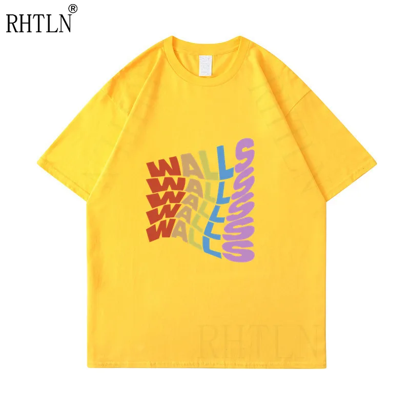 

WALLS T-Shirts Mens Harajuku Hip Hop T-Shirts 2021 Summer Harajuku Tshirts Fashion Cotton Funny Tops Male