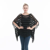 2021 women hollow flower knitting poncho capes new brand summer pullover cape batwing sleeves shawls sunscreen solid cloak