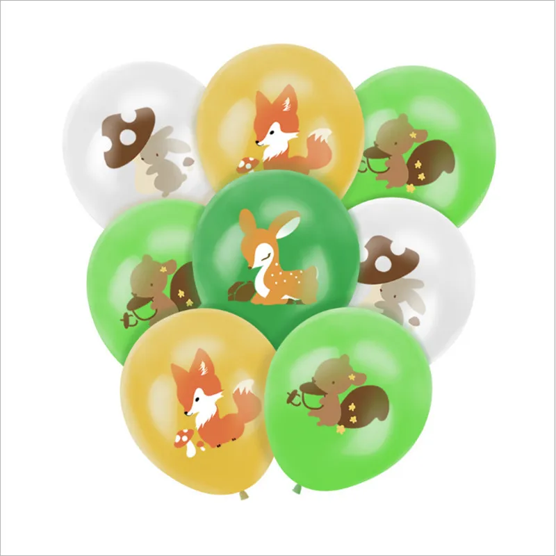 Кролик белка лиса с изображением животных из джунглей резиновые воздушные шары