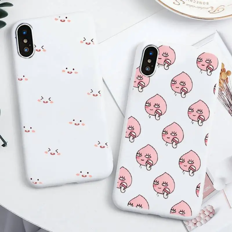 

Apeach Kakao Cartoon Cute Phone Case For IPhone 6 6s 7 8 Plus X Xs Xr Xsmax 11 12 Pro Promax 12mini Candy White Silicone Cover