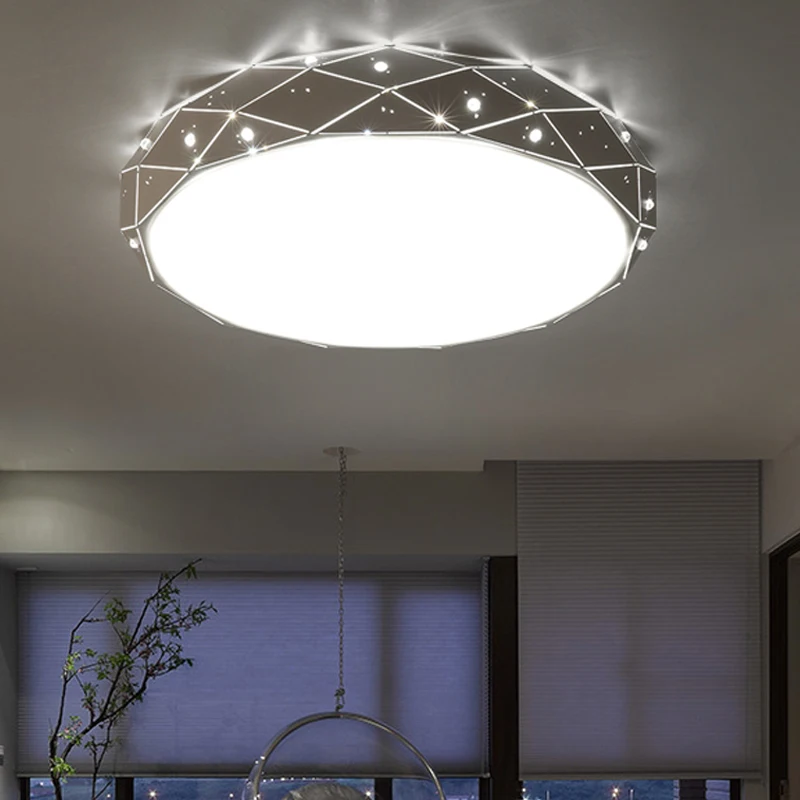 Белая круглая Светодиодная потолочная люстра для гостиной спальни дома AC85-265V