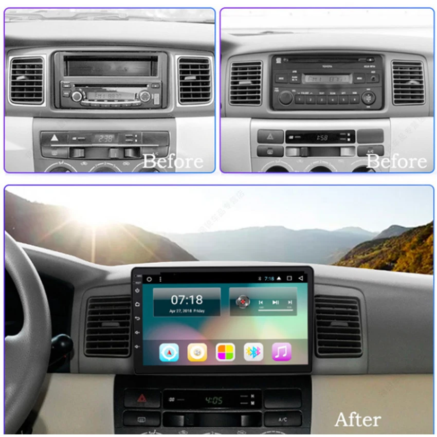 Автомобильный Радио Android мультимедийный плеер для Toyota Corolla EX E120 2007 2012