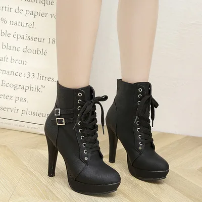 

cross-strapped thin Wind Martin boots, high-heeled women's boots, belt buckle women's boots 2021 women boots