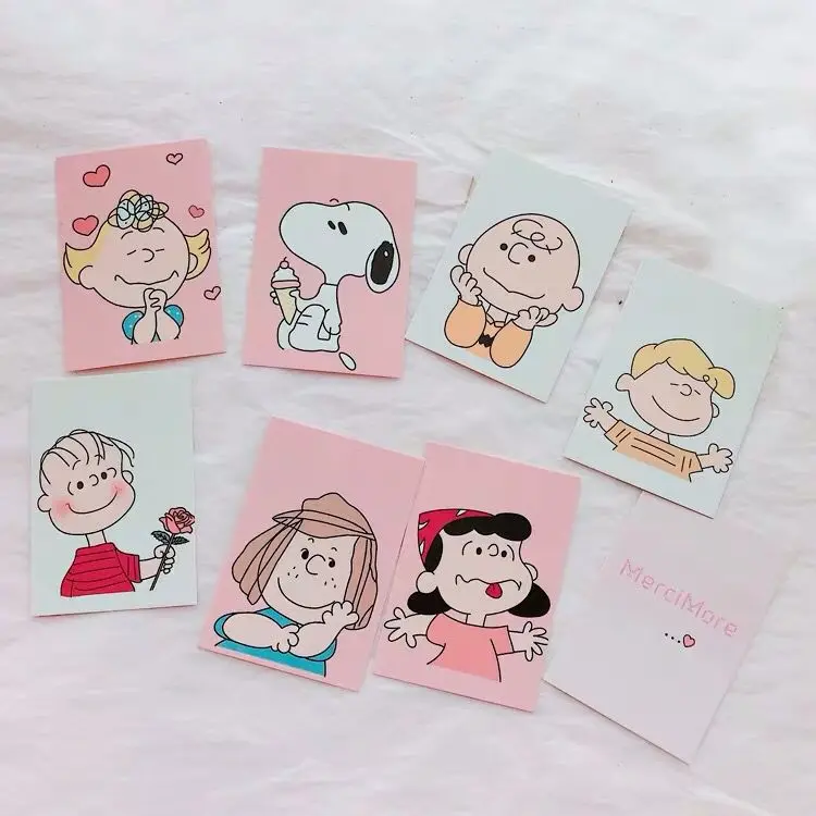 8 шт. Ins Peanuts изгой карта собаки милый мультфильм доска для сообщений фото дисплей