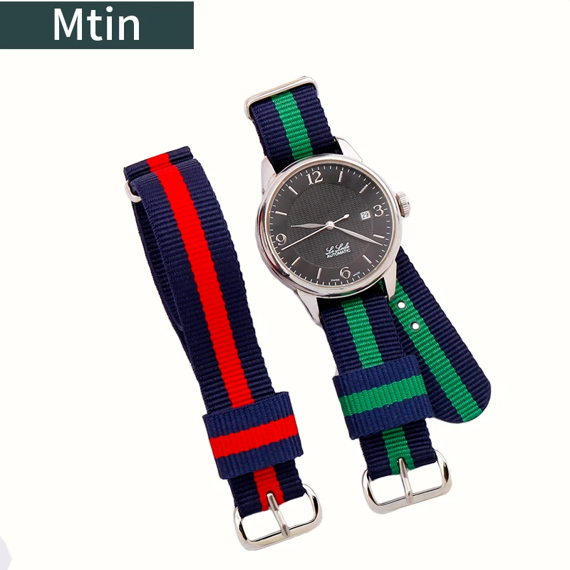 18mm colorful canvas nylon strap silver gold pin buckle suitable for DW Tissot Casio water ghost sports watch chain wristbands