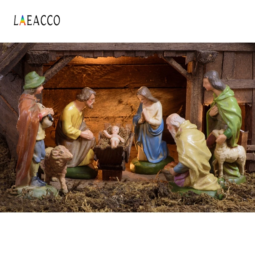 Фотофоны Laeacco для студийной фотосъемки с изображением Рождества Христиана