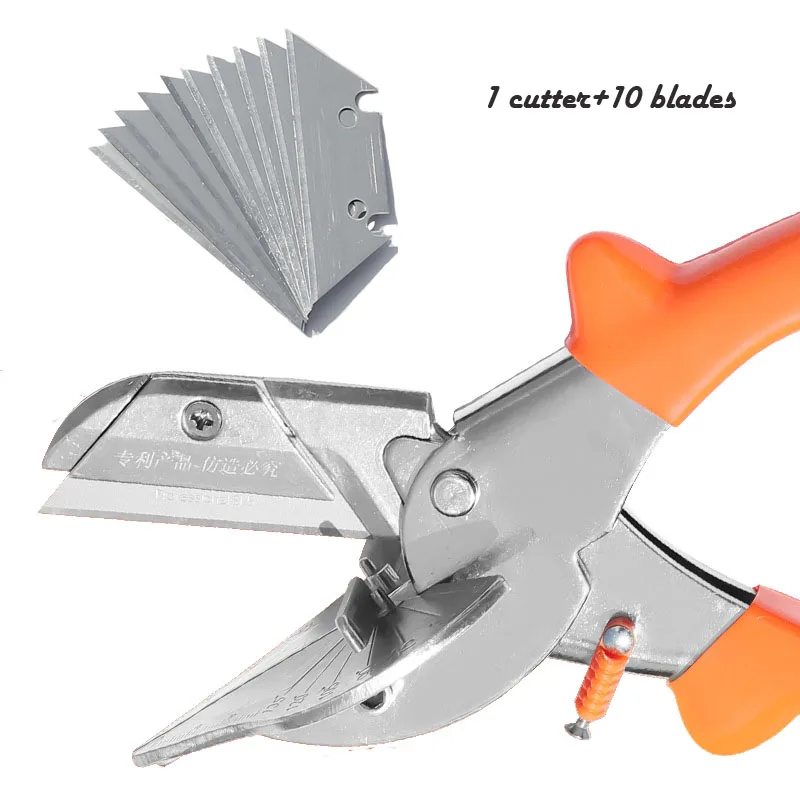 

Angle Shear 45-120 Degree Miter Cutter with 10 blades Hand Shear Multifunctional PVC PE Plastic Pipe Scissors Plumbing