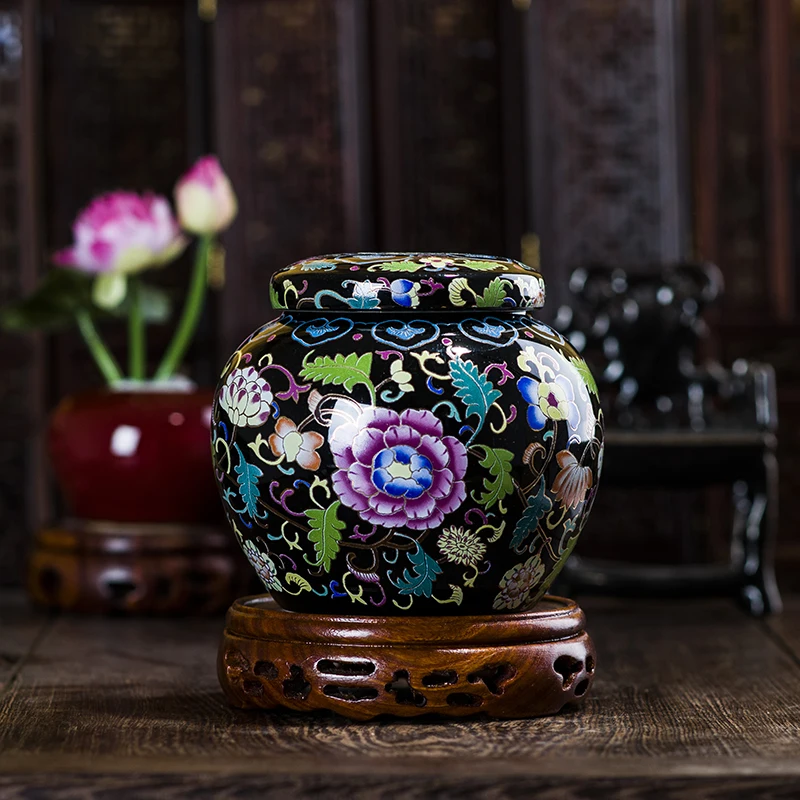 

Medium-Sized Cremation Urn Funeral Urn for Pet Ashes Ceramics Hand-Painted-Display Burial Urn at Home or in Niche at Columbarium
