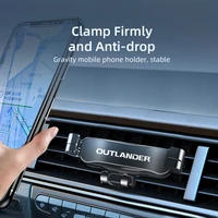 gravity car holder for mitsubishi outlande air vent gps stand mount support for iphone xr xs 11 12 8 7 max huawei xiaomi samsung