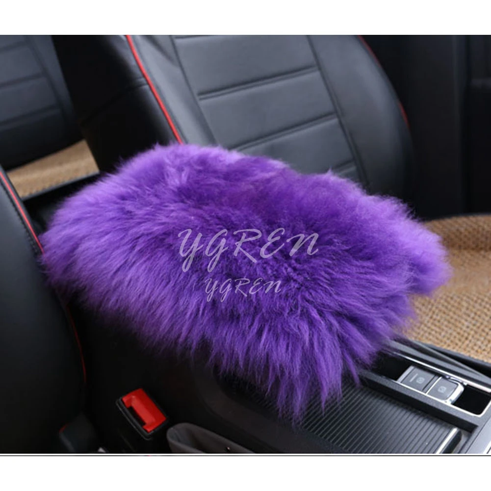 Зимний Универсальный длинный шерстяной меховой автомобильный подлокотник