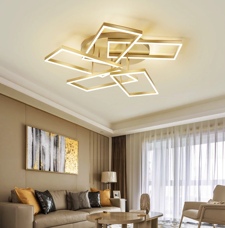 

Nordic led chandelier living room bedroom modern square ceiling lamp ceiling chandelier household kitchen lamp