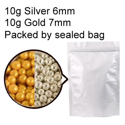 20g G7mm S6mm 20 г золотые серебряные бусины съедобные жемчужные милые комочки помадный кекс своими руками для выпечки, Силиконовый Шоколад для украшения с помощью сахара форма для конфет глина GYH - Цвет: 20g G7mm S6mm