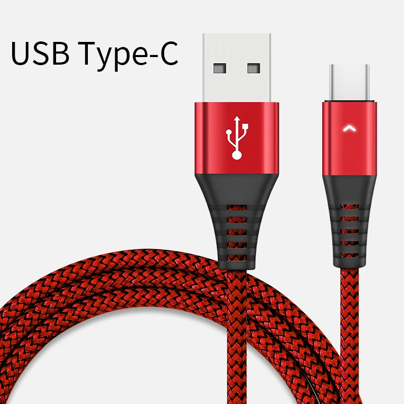 Red HANNORD usb type-C кабель USB C кабель для быстрой зарядки и синхронизации данных 1,2 A Светодиодный индикатор 1,8 м для Xiaomi samsung Android Phone - Цвет: Red