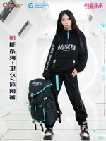 fashion anime vocaloid hoody pants trousers suit miku cosplay men women casual clothing set costume long sleeve black sportswear