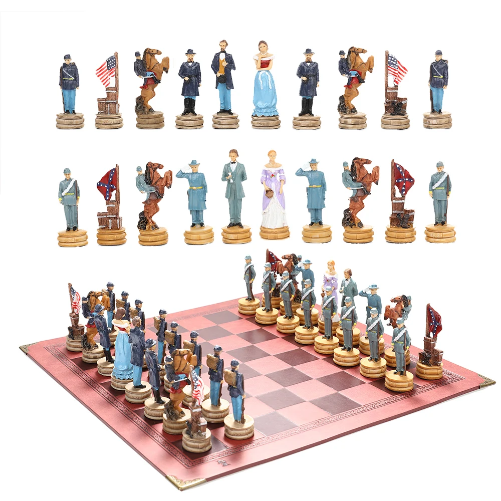 Hand-painted Independence War Resin Board Game Toy Table Luxury Knight Collection Gift With Chess Character Theme | Спорт и